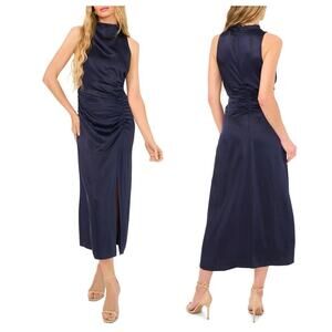 NEW Parker The Ayla Ruched Satin Midi Dress Size 10